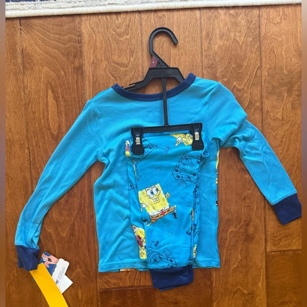 NWT Size 4T Blue SpongeBob Pajama Set